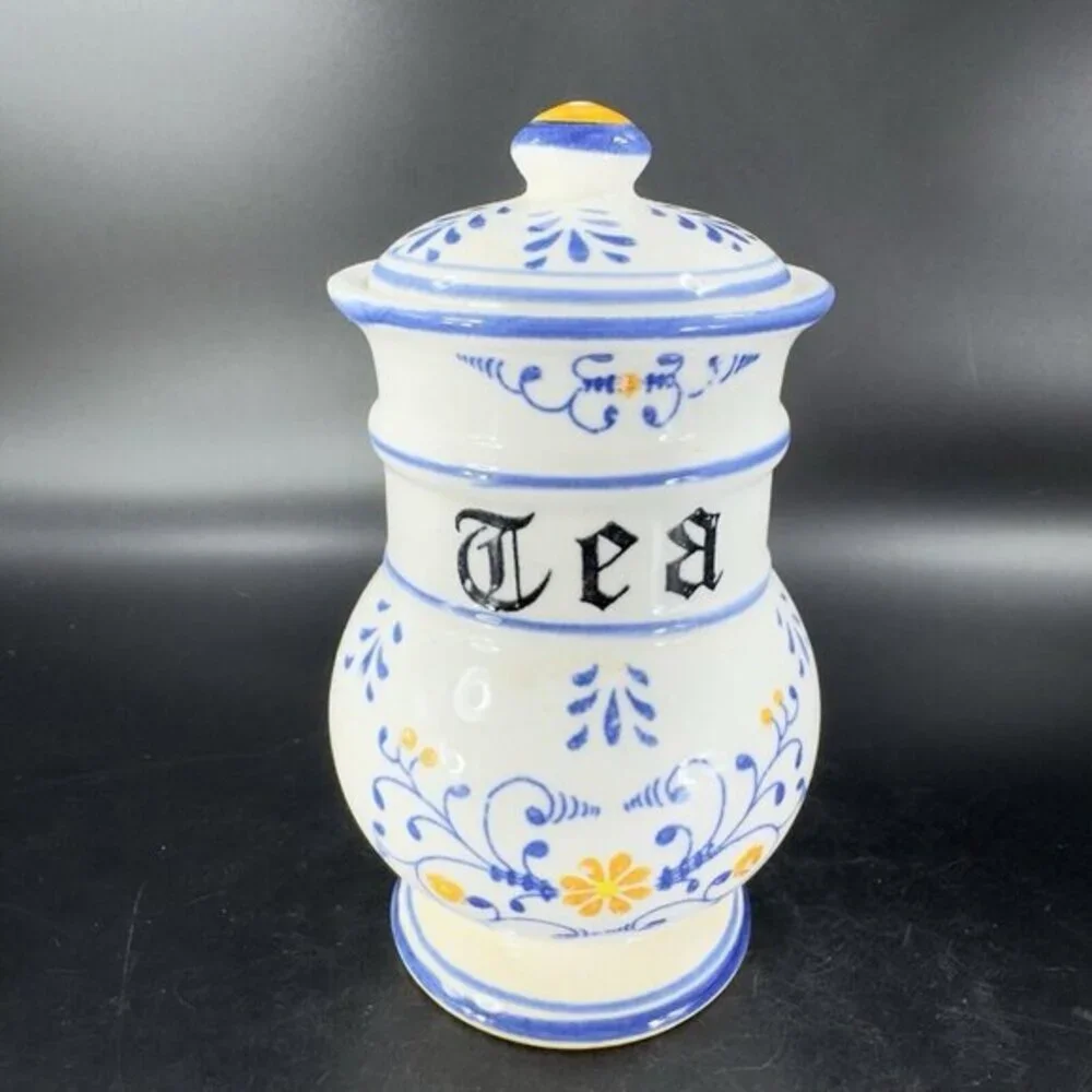 Vintage Royal Sealy Heritage‎ Porcelain TEA Canister Jar With Lid Ceramic Design